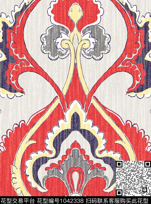 MQ20180402-2.jpg - 1042338 - 大马士革纹 复古 民族风 - 传统印花花型 － 窗帘花型设计 － 瓦栏