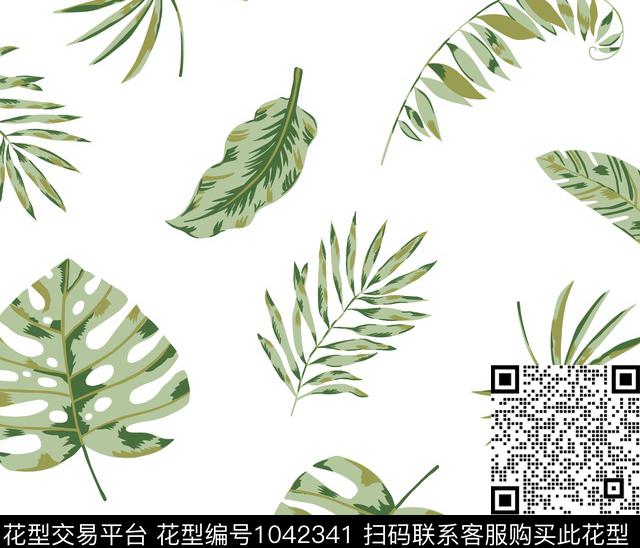 MQ20180402-3.jpg - 1042341 - 棕榈树 热带花型 绿植树叶 - 传统印花花型 － 窗帘花型设计 － 瓦栏