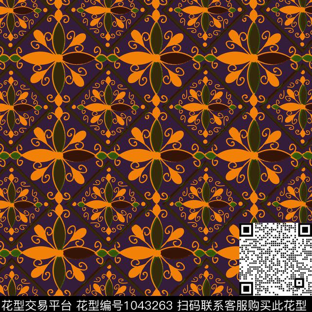 C022.jpg - 1043263 - 箱包 女装 家纺 - 传统印花花型 － 箱包花型设计 － 瓦栏
