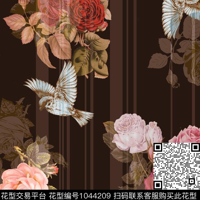 C023.jpg - 1044209 - 植物 女装 大牌风 - 数码印花花型 － 女装花型设计 － 瓦栏