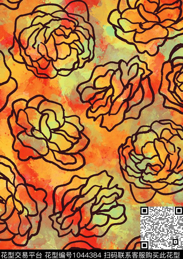 20180329a2.jpg - 1044384 - 花卉 水彩花卉 镂空花 - 数码印花花型 － 女装花型设计 － 瓦栏