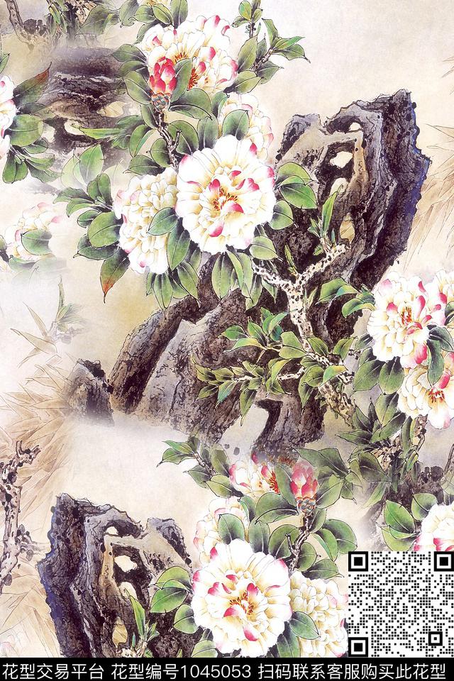 1804-23.jpg - 1045053 - 抽象 花卉 水墨风 - 数码印花花型 － 女装花型设计 － 瓦栏