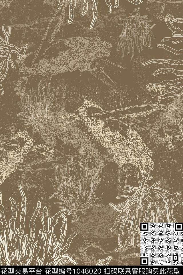 花鸟山水鸟昆虫图案民族风图案传统印花花型下载（图片编号: 1048020） - 瓦栏（Walan）