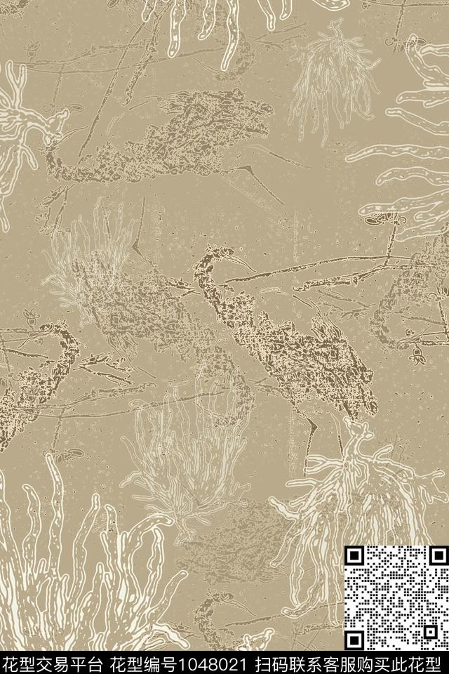 花鸟山水鸟昆虫图案民族风图案传统印花花型下载（图片编号: 1048021） - 瓦栏（Walan）