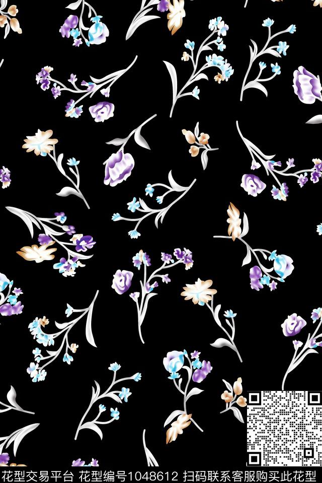 18-4-17.jpg - 1048612 - 小碎花 满版散花 抽象花卉 - 传统印花花型 － 女装花型设计 － 瓦栏