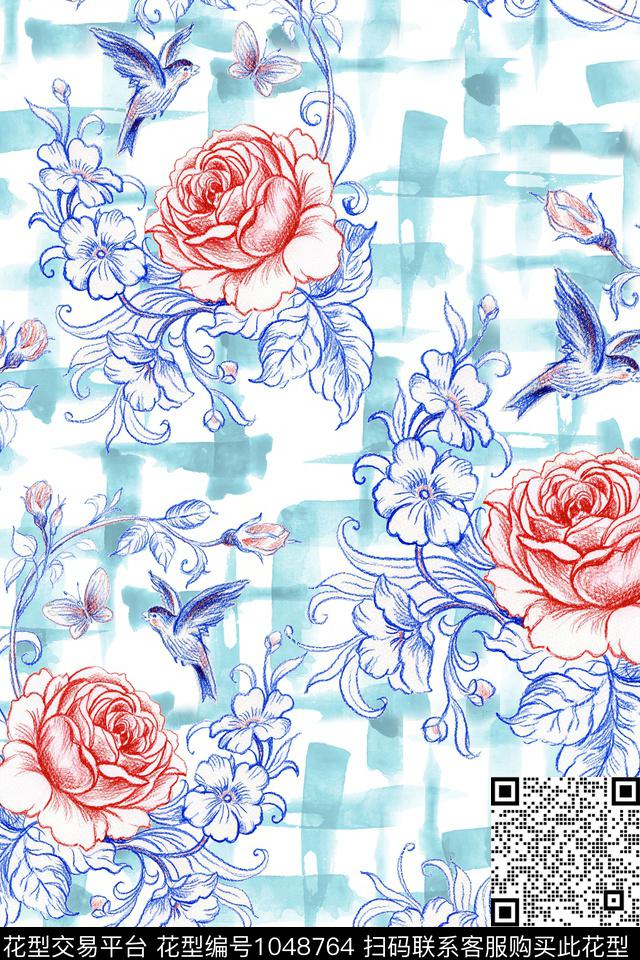 4-17-2.jpg - 1048764 - 数码花型 小碎花 花卉 - 数码印花花型 － 女装花型设计 － 瓦栏