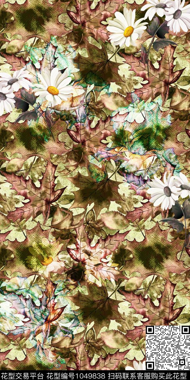 180419-1.jpg - 1049838 - 抽象花卉 绿植树叶 3D立体 - 数码印花花型 － 女装花型设计 － 瓦栏