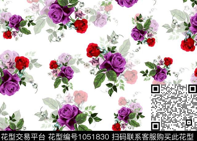 2018042103.jpg - 1051830 - 数码花型 小碎花 月季花 - 数码印花花型 － 女装花型设计 － 瓦栏