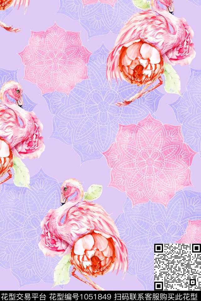 4-22-3.jpg - 1051849 - 抽象 花卉 动物 - 数码印花花型 － 女装花型设计 － 瓦栏