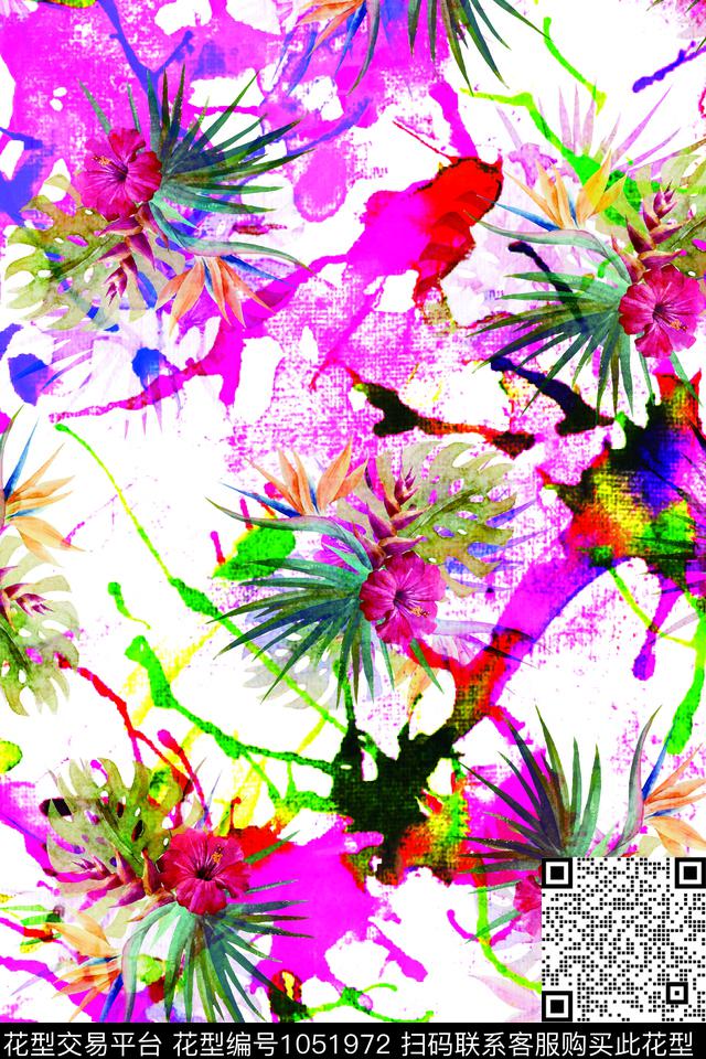 2018042106.jpg - 1051972 - 数码花型 小碎花 月季花 - 数码印花花型 － 女装花型设计 － 瓦栏