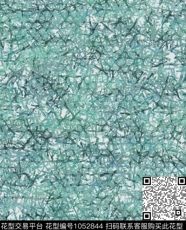 不规则纹理乱线条蓝绿色数码印花花型下载（图片编号: 1052844） - 瓦栏（Walan）