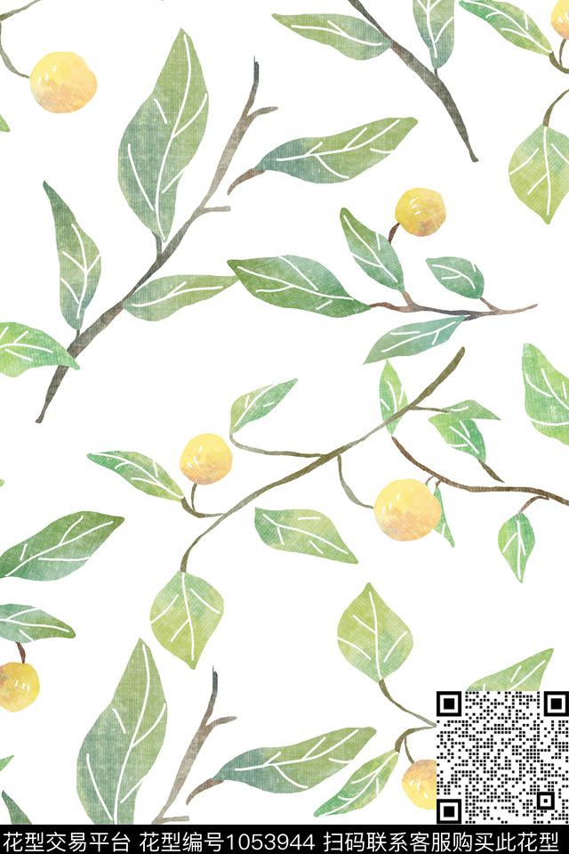 水彩肌理清爽底花卉夏天花型传统印花花型下载（图片编号: 1053944） - 瓦栏（Walan）