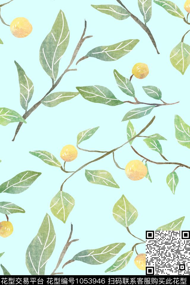 水彩肌理清爽底花卉夏天花型传统印花花型下载（图片编号: 1053946） - 瓦栏（Walan）