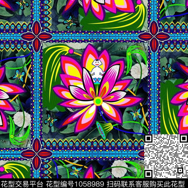 002.jpg - 1058989 - 数码花型 民族风 抽象 - 数码印花花型 － 女装花型设计 － 瓦栏
