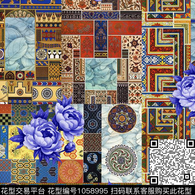 004.jpg - 1058995 - 数码花型 民族风 花卉 - 数码印花花型 － 女装花型设计 － 瓦栏