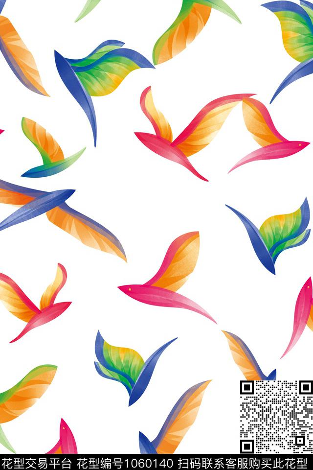 女装动物鸟数码印花花型下载（图片编号: 1060140） - 瓦栏（Walan）