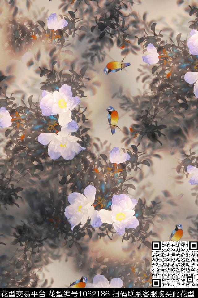 未标题-1.jpg - 1062186 - 数码花型 花卉 中国 - 数码印花花型 － 女装花型设计 － 瓦栏