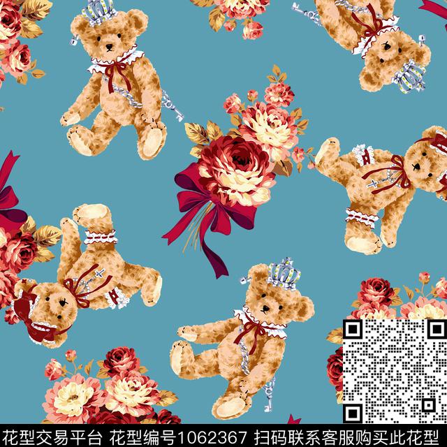 玫瑰花童装抱枕数码印花花型下载（图片编号: 1062367） - 瓦栏（Walan）