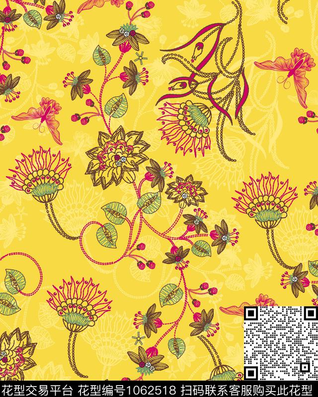 批布图002.jpg - 1062518 - 数码花型 抽象花卉 创意 - 数码印花花型 － 女装花型设计 － 瓦栏