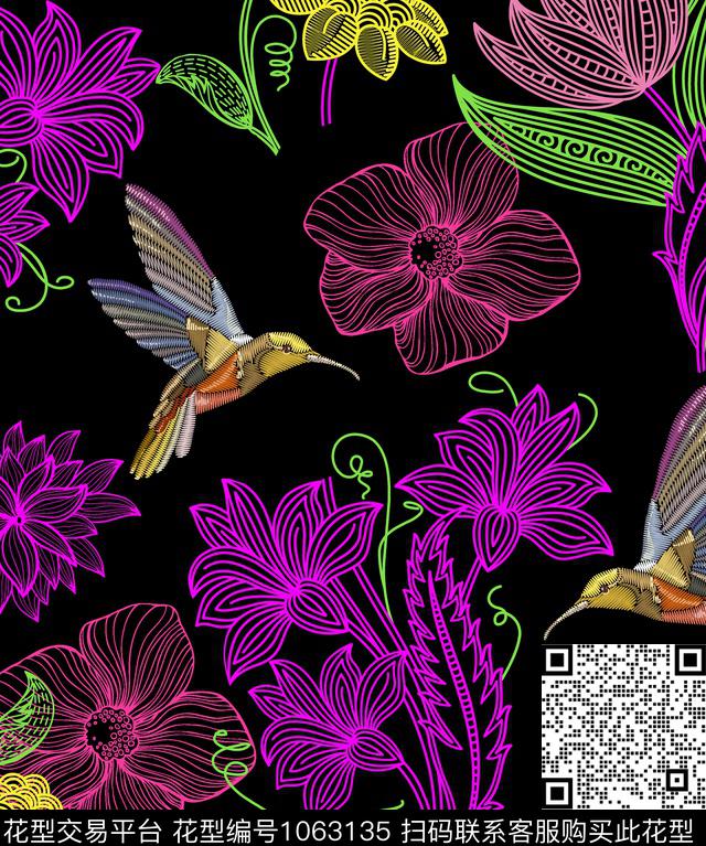 批布图008.jpg - 1063135 - 大花 数码花型 抽象花卉 - 传统印花花型 － 男装花型设计 － 瓦栏