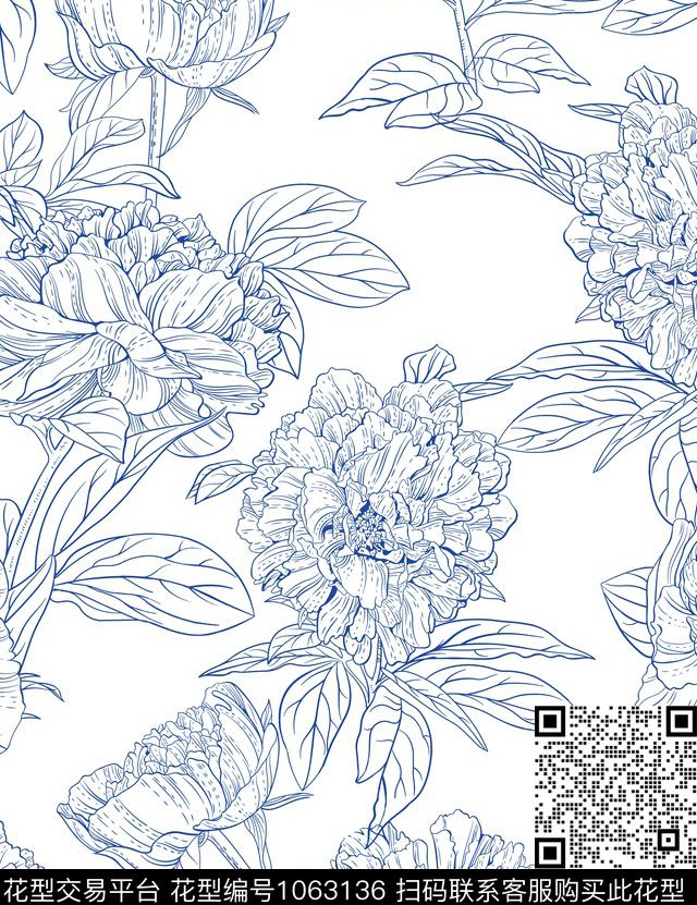 批布图009.jpg - 1063136 - 大花 数码花型 抽象花卉 - 数码印花花型 － 男装花型设计 － 瓦栏