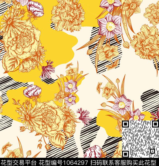 数码花型小碎花花卉数码印花花型下载（图片编号: 1064297） - 瓦栏（Walan）