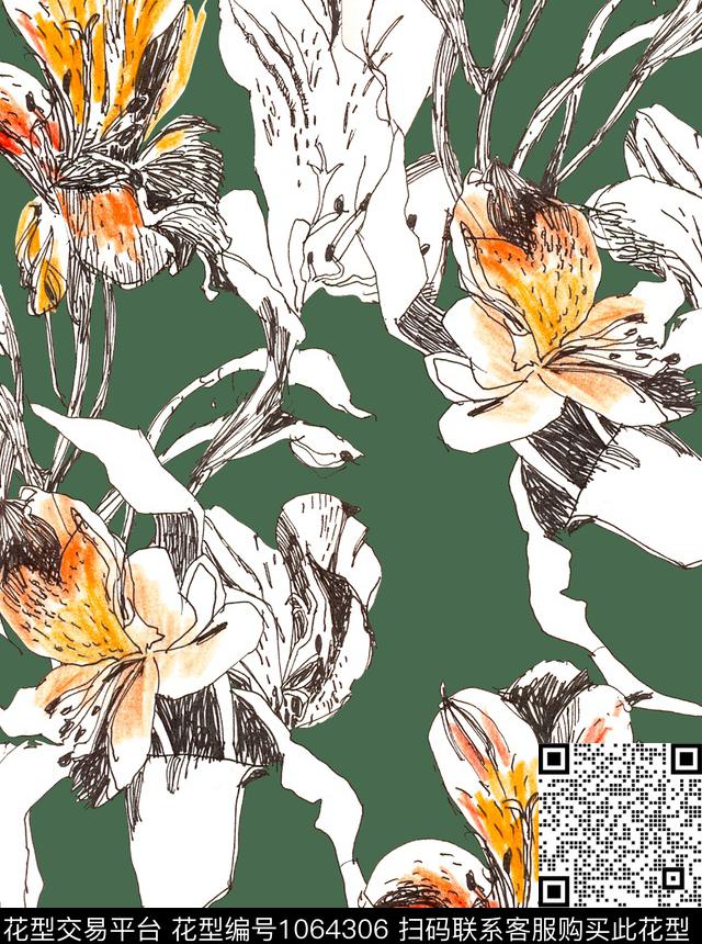 数码花型小碎花花卉数码印花花型下载（图片编号: 1064306） - 瓦栏（Walan）