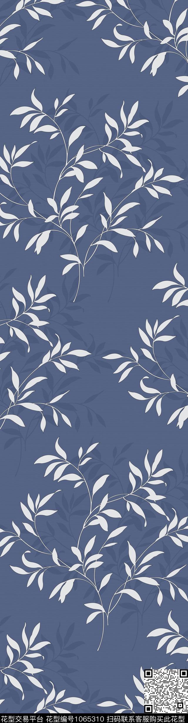 H00001.jpg - 1065310 - 传统花型 植物 绿植树叶 - 传统印花花型 － 床品花型设计 － 瓦栏