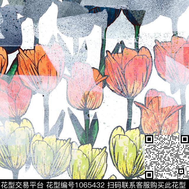 SS160116.jpg - 1065432 - 大花 郁金香 春夏花型 - 数码印花花型 － 女装花型设计 － 瓦栏