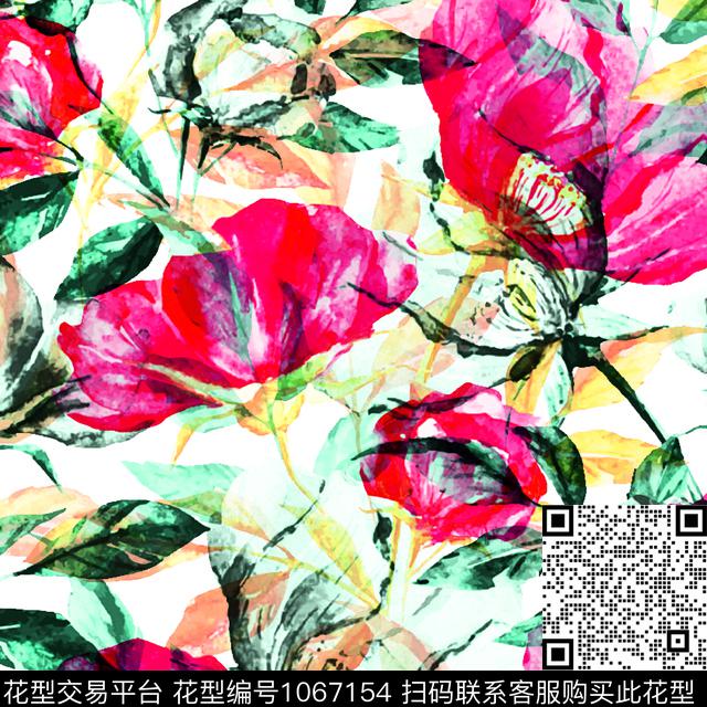 乱花2.jpg - 1067154 - 抽象花卉 满版散花 数码花型 - 数码印花花型 － 女装花型设计 － 瓦栏