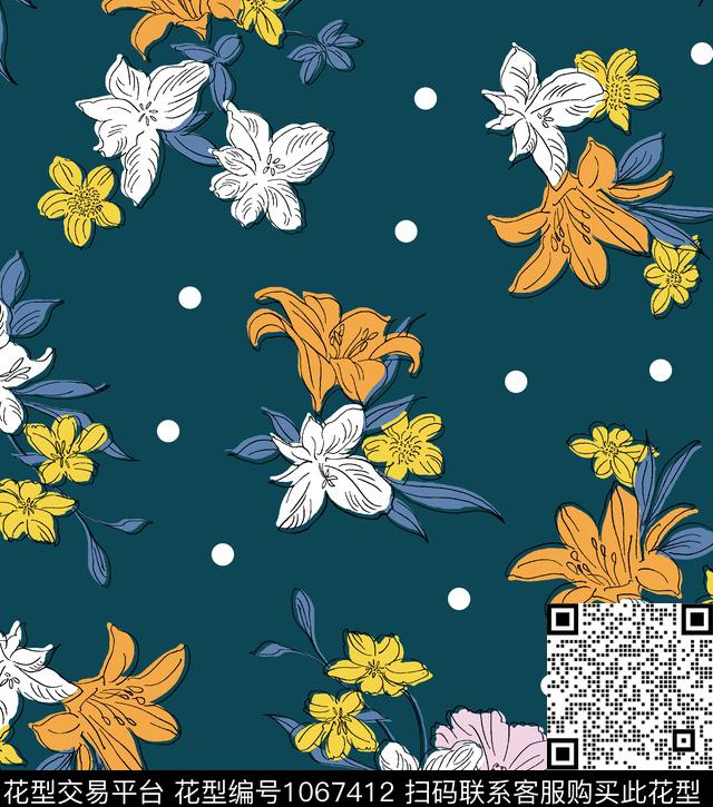 LL1001-2.jpg - 1067412 - 手绘花卉 花卉 夏日 - 数码印花花型 － 女装花型设计 － 瓦栏