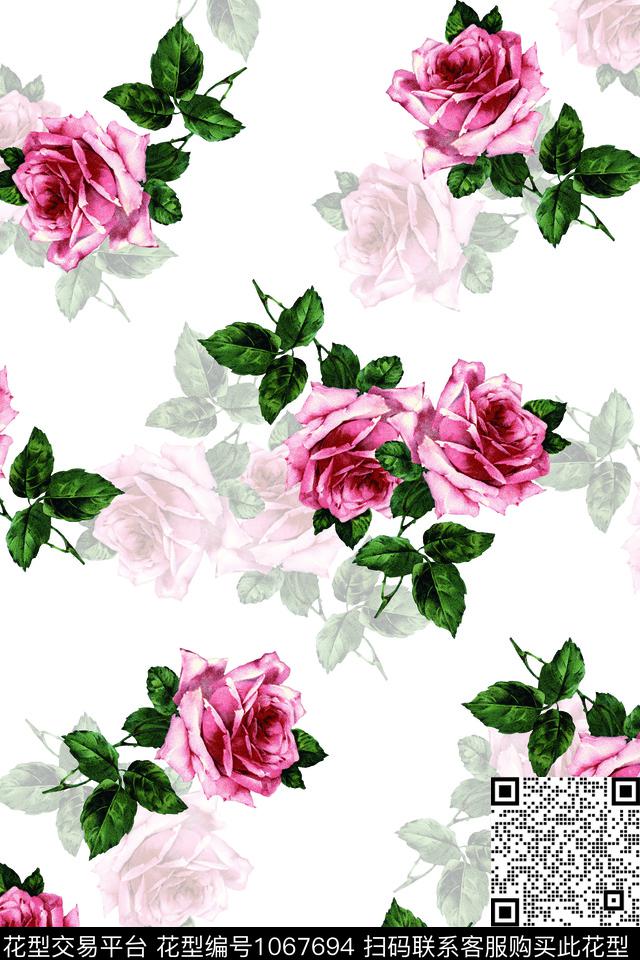 1.jpg - 1067694 - 数码花型 小碎花 月季花 - 数码印花花型 － 女装花型设计 － 瓦栏