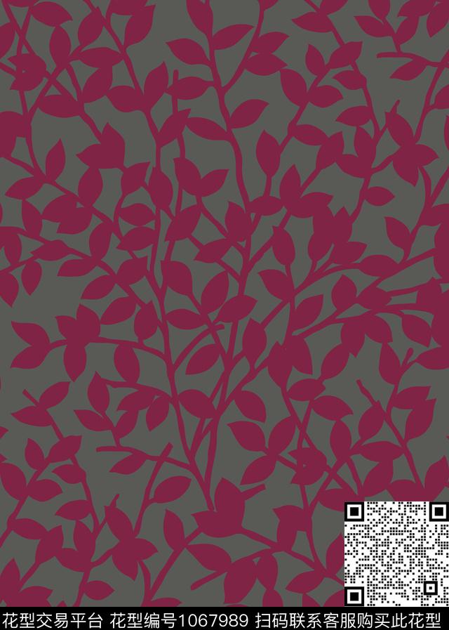 Leaf-v1-01.jpg - 1067989 - 小碎花 水彩花卉 花卉 - 传统印花花型 － 床品花型设计 － 瓦栏