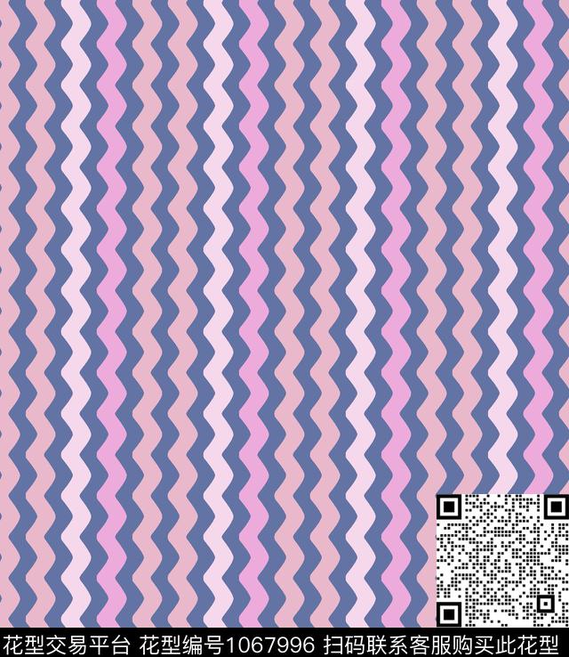 pattern001-v1.jpg - 1067996 - 线条 肌理 波浪纹 - 传统印花花型 － 床品花型设计 － 瓦栏