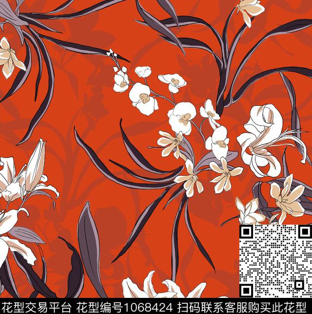 LL1002-1.jpg - 1068424 - 植物 花卉 手绘花卉 - 数码印花花型 － 女装花型设计 － 瓦栏