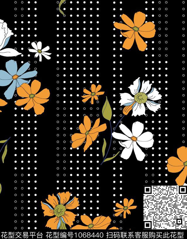 LL1005-1.jpg - 1068440 - 波点 植物 花卉 - 数码印花花型 － 女装花型设计 － 瓦栏