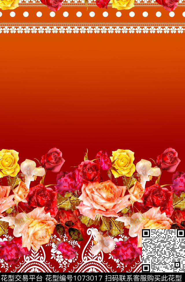 蕾丝彩色花.jpg - 1073017 - 抽象花卉 民族花卉 网布蕾丝 - 数码印花花型 － 女装花型设计 － 瓦栏