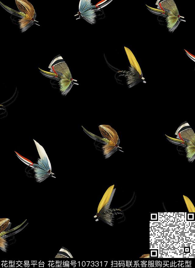 昆虫女装蜻蜓数码印花花型下载（图片编号: 1073317） - 瓦栏（Walan）