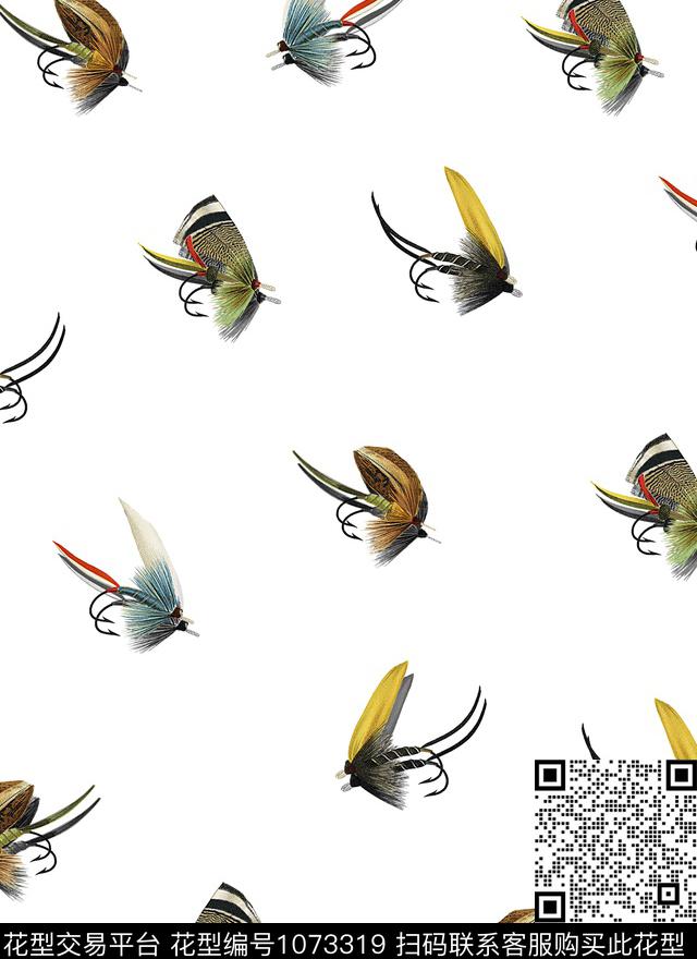 昆虫女装蜻蜓数码印花花型下载（图片编号: 1073319） - 瓦栏（Walan）