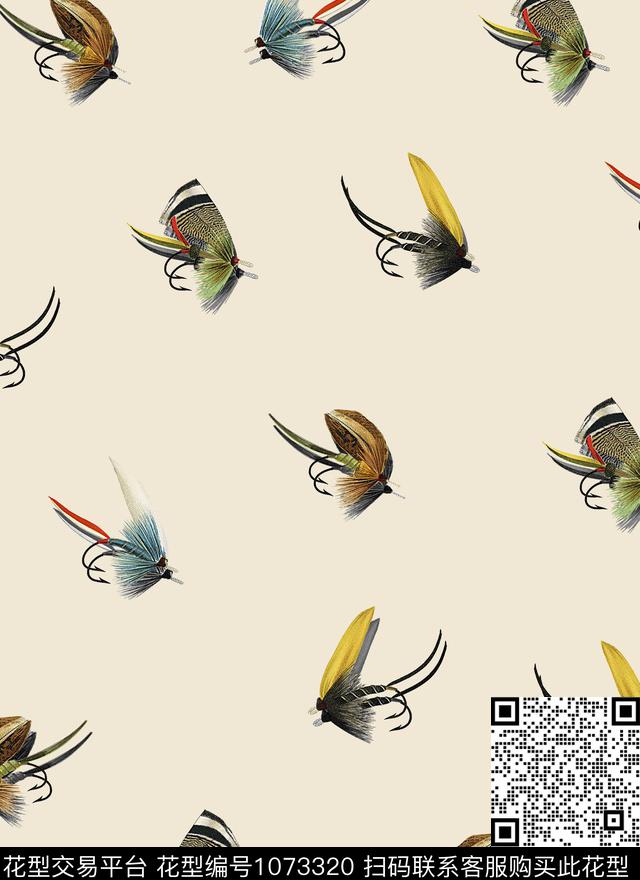 昆虫女装蜻蜓数码印花花型下载（图片编号: 1073320） - 瓦栏（Walan）