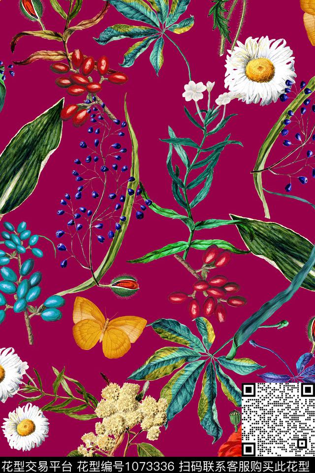 81-94-2.jpg - 1073336 - 植物 手绘花卉 虞美人 - 数码印花花型 － 女装花型设计 － 瓦栏