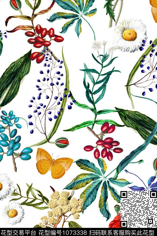 植物手绘花卉虞美人数码印花花型下载（图片编号: 1073338） - 瓦栏（Walan）