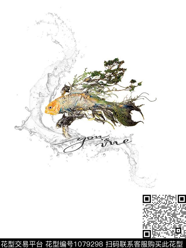 艺术创意抽象数码印花花型下载（图片编号: 1079298） - 瓦栏（Walan）