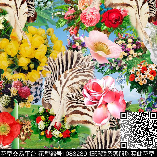 T0052.jpg - 1083289 - 数码花型 花卉 大牌风 - 数码印花花型 － 女装花型设计 － 瓦栏