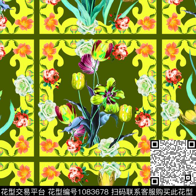 1235-2.jpg - 1083678 - 数码花型 大牌风 格子花 - 数码印花花型 － 女装花型设计 － 瓦栏