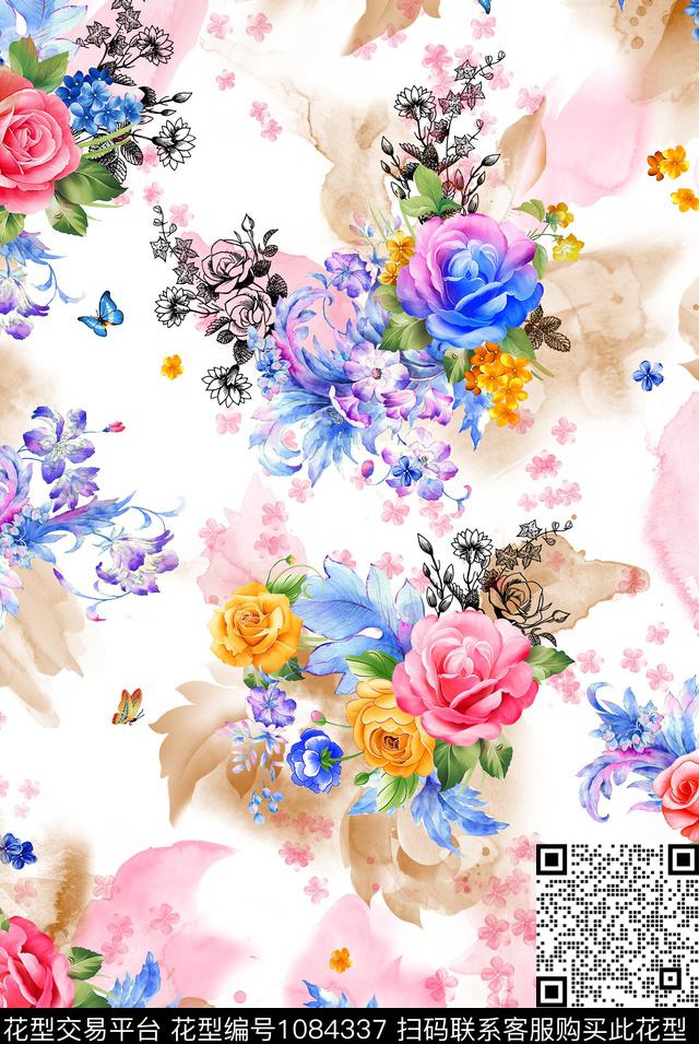 170917ok.jpg - 1084337 - 女装 手绘花卉 玫瑰花 - 数码印花花型 － 女装花型设计 － 瓦栏