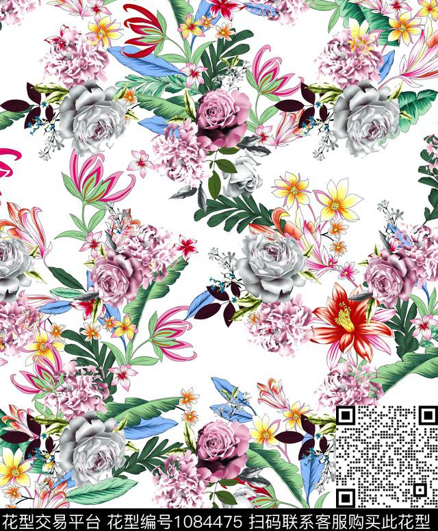 BH-4.jpg - 1084475 - 数码花型 女装 花卉 - 数码印花花型 － 女装花型设计 － 瓦栏