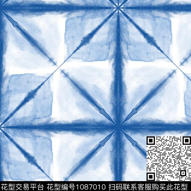 2018-06-24-02.jpg - 1087010 - 格子 扎染花型 几何 - 传统印花花型 － 床品花型设计 － 瓦栏