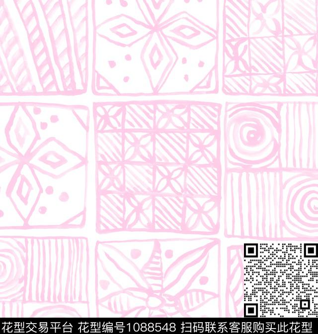 2018-06-19-D.jpg - 1088548 - 格子 几何 简约 - 传统印花花型 － 床品花型设计 － 瓦栏