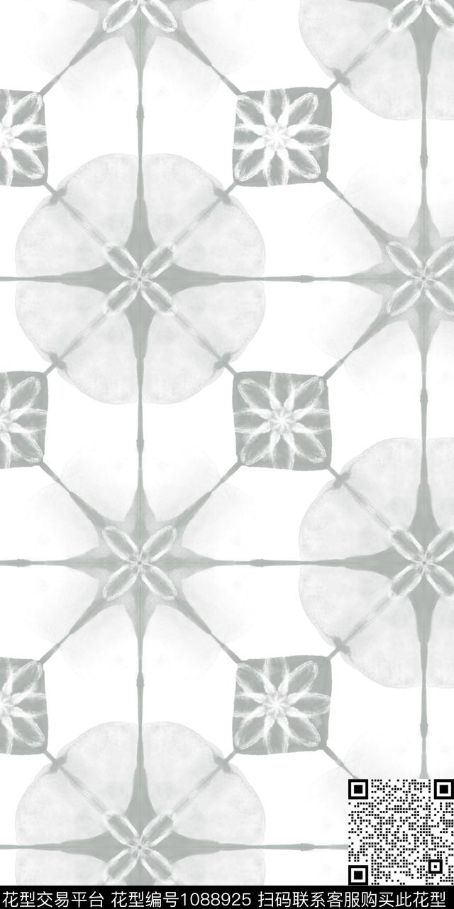 2018-06-23--1c- .jpg - 1088925 - 格子 几何 简约 - 传统印花花型 － 床品花型设计 － 瓦栏